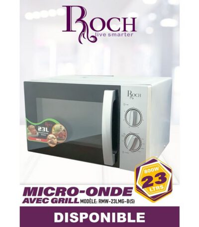Micro Onde Roch avec Grill RMW-23LMG-BS 23 Litres Silver