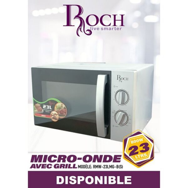 Micro Onde Roch avec Grill RMW-23LMG-BS 23 Litres Silver