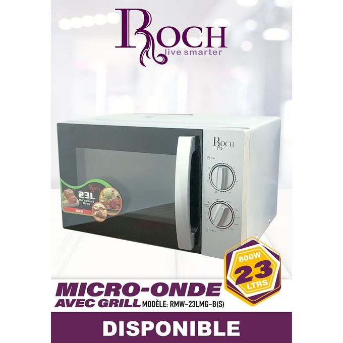 Micro Onde Roch avec Grill RMW-23LMG-BS 23 Litres Silver