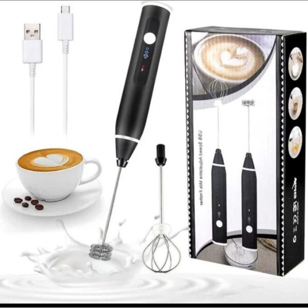 Mini Batteur Électrique à lait et Oeufs rechargeable 2 en 1.