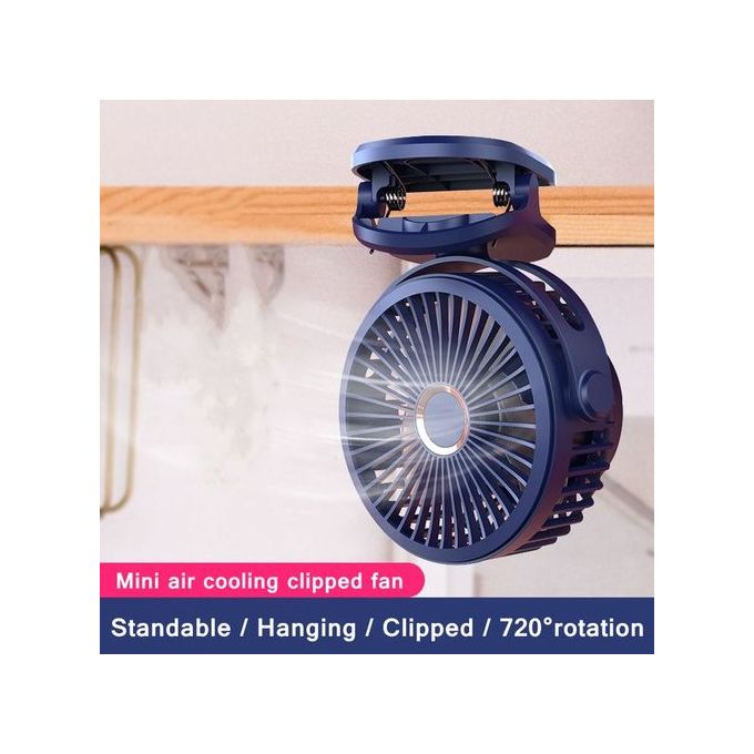 Mini Clip Rechargeable 10000mah 360° Rotation 4 Speeds Desktop Fan Wind