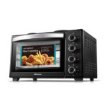 Mini Four Électrique Multifonction avec Plaque Chauffante - 28 Litres, 2600W - Noir - Compact et Puissant pour Cuisine Moderne