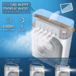Mini Ventilateur / climatiseur portable - Humidificateur de bureau Purificateur 3 vitesses