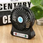 Mini Ventilateur Rechargeable USB avec câble et batterie-noir