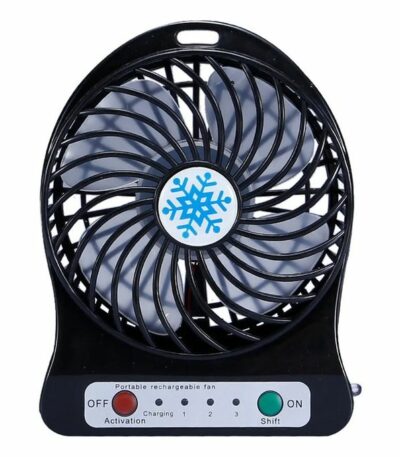 Mini Ventilateur Rechargeable USB avec câble et batterie-noir
