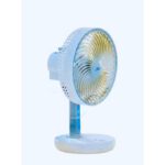 Mini Ventilateur Silencieux / Rechargeable - 3 vitesse avec rotation et ampoule