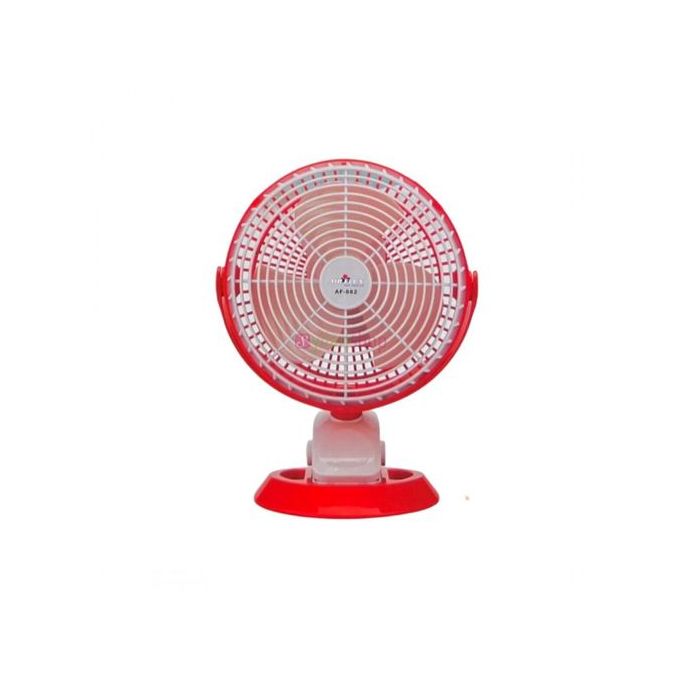 Mini Ventilateur Silencieux / Rechargeable - Ondulation 8 pouces - Rouge/Blanc