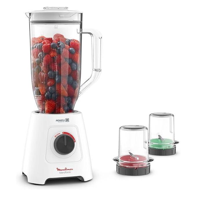 Mixeur Blender XXL 2.8 Litres - LM458127 - 600 W - Blanc + 2 AccessoireS