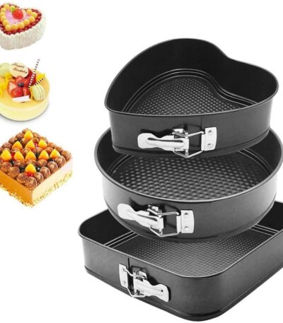 Moule à gâteau 3 pièces ( cœur; carré et rond )