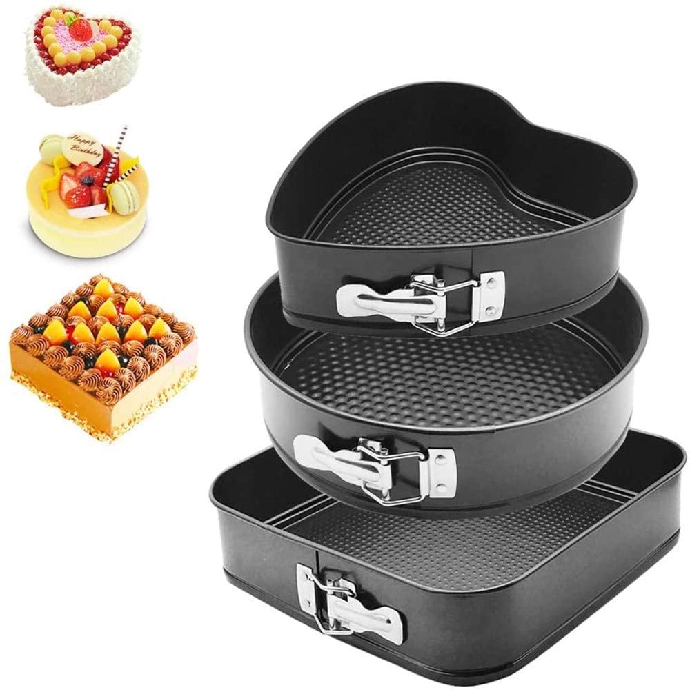 Moule à gâteau 3 pièces ( cœur; carré et rond )