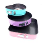 Moule a Gateau 3 Pieces - Ensemble 4 Pouce 7 Pouce 9 Pouce Anti-Adhesif Etanche Moule a Gateau Rond avec Moule a Gateau Base