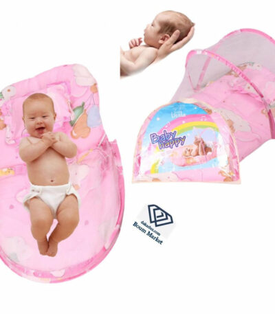 Moustiquaire Berceau Lit pour enfant 0–18 mois Chambre d'enfant pliable bébé nouveau-né Lit de voyage avec tapis de couchage d'été Taie d'oreiller