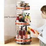 Organisateur de placard Support de rangement rotatif Supports d'assaisonnement de cuisine Tri de stockage de bouteilles d'assaisonnement Support de rangement amovible...