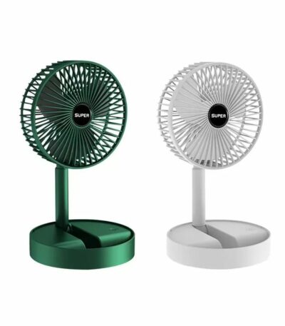 Pack 02 Mini Ventilateurs Silencieux / Rechargeable - Ondulation - Vert et blanc