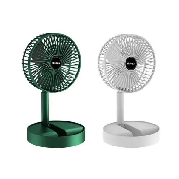 Pack 02 Mini Ventilateurs Silencieux / Rechargeable - Ondulation - Vert et blanc