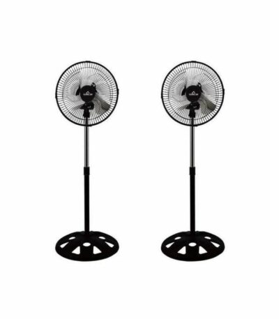 Pack de 2 Ventilateur Sur Pied 12 pouces hauteur 90cm - Noir