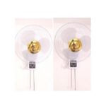 Pack de 2 Ventilateurs Mural - 16" Oscillation à 90 Degrés - Sans Télécommande - Blanc/Or