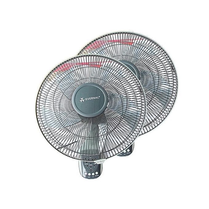 Pack de 2 Ventilateurs Muraux 16" avec Télécommande - 3 Vitesses -