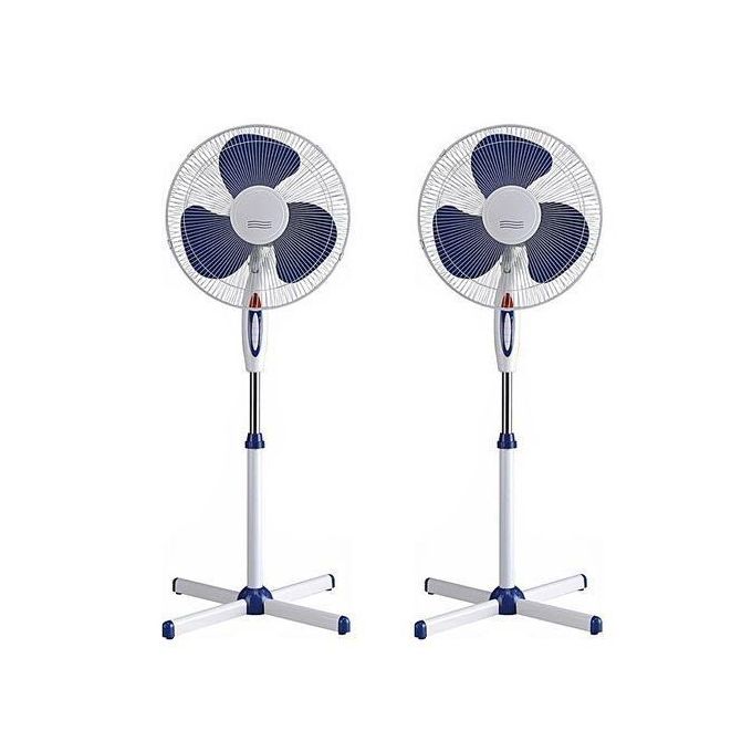 Pack de 2 Ventilateurs Sur Pied Blanc