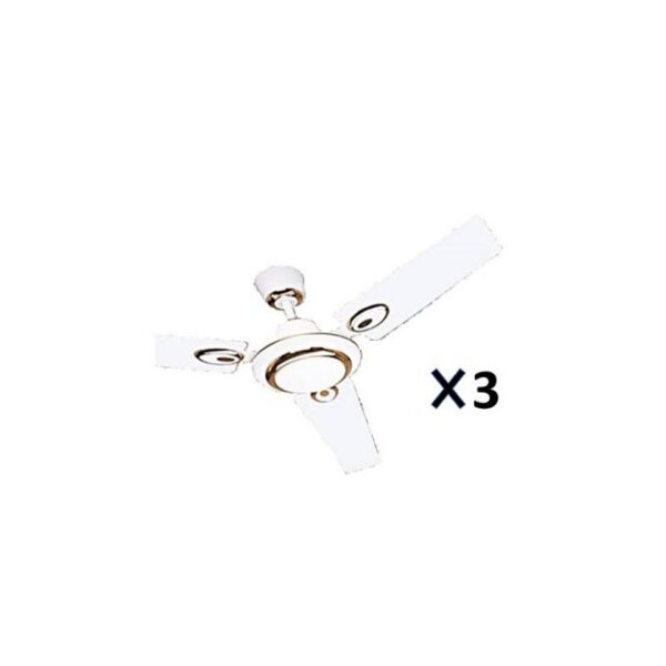 Pack De 3 Ventilateurs Plafonnier - Blanc