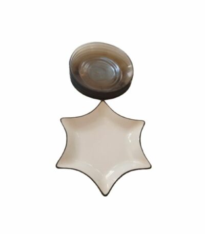 Pack de 6 plats de service cinq en verre une en porcelaine