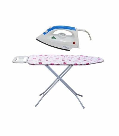 Pack : Fer à Repasser Electrique - 1200 W - Bleu Blanc + Table à Repasser Multicolore 110 cm