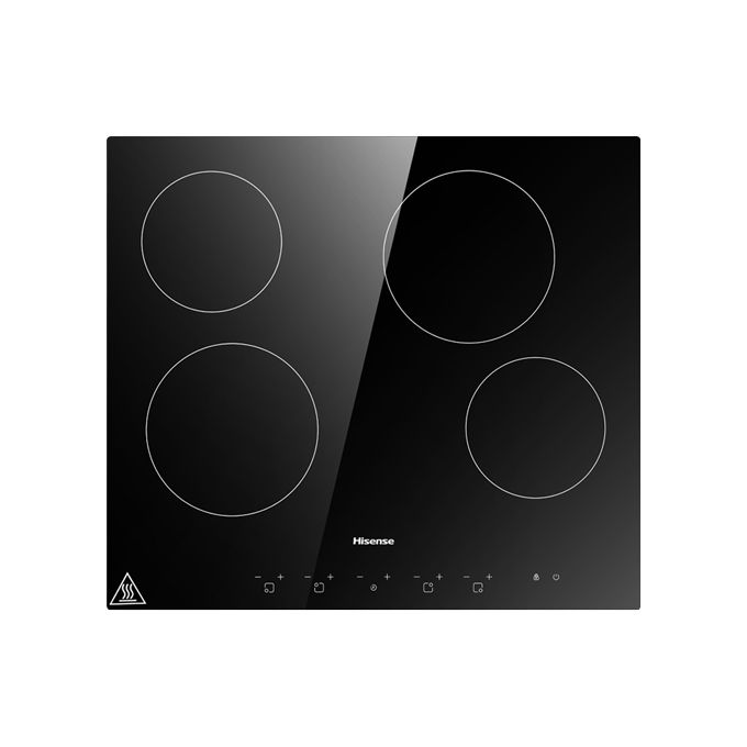 PLAQUE DE CUISSON ENCASTRABLE EN VERRE CÉRAMIQUE - 4 FEUX - 60X60 CM - ÉLECTRIQUE - NOIR HHU60CEEC