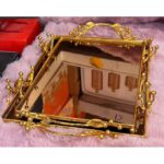 Plat Lourd Modèle Doré Fond Miroir 40 ET 46 CM