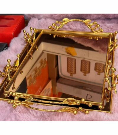 Plat Lourd Modèle Doré Fond Miroir 40 ET 46 CM