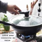 Poêle anti adhésif avec couvercle en verre - Noir