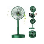 Portable Folding USB Rechargeable Fan 3 Speeds - Green