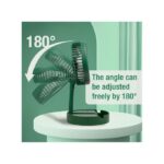 Portable Folding USB Rechargeable Fan 3 Speeds - Green