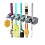 Porte Balai Mural multifonction - Gris