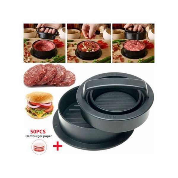 Presse Hamburger ABS + 50pcs Papier Huilé, Accessoires De Cuisine