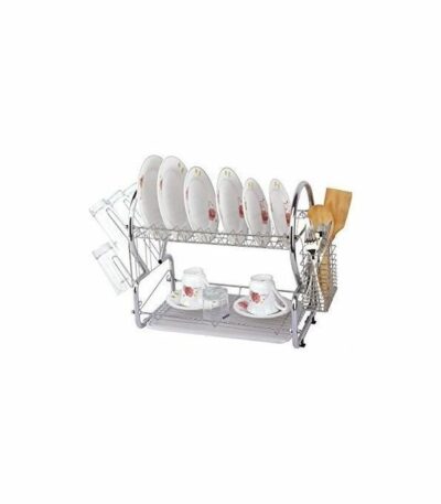 Range Vaisselle 3 en 1 - 2 Niveaux - Séchoir Assiettes, Tasses & Bols