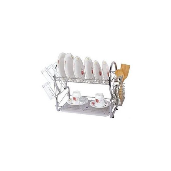 Range Vaisselle 3 en 1 - 2 Niveaux - Séchoir Assiettes, Tasses & Bols