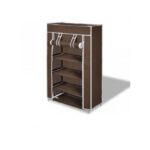 Rangement de Chaussures de 4 Étagères pour 12 Chaussures - Rabattable - Marron