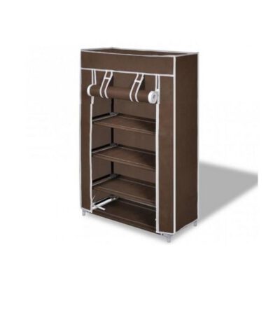Rangement de Chaussures de 4 Étagères pour 12 Chaussures - Rabattable - Marron