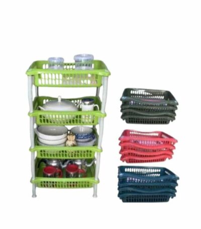rangement de cuisine 4 niveaux multicolore