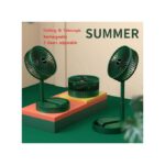 Rechargeable Folding Fan Floor Standing Fan - Green