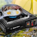Réchaud à gaz extérieur Four à cassette Réchaud à cassette de camping à double usage Réchaud à alcane à brûleur unique portable pour extérieur intérieur