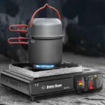 Réchaud à gaz extérieur Four à cassette Réchaud à cassette de camping à double usage Réchaud à alcane à brûleur unique portable pour extérieur intérieur