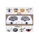 Réchaud électrique 2 feux blanc