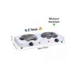 Réchaud électrique 2 feux blanc