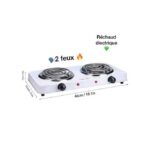 Réchaud électrique 2 feux blanc