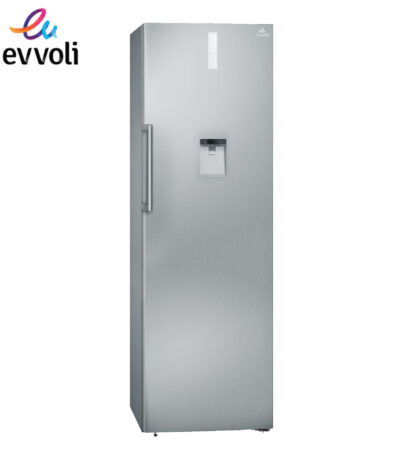 REFRIGERATEUR EVVOLI VERTICAL 1PORTE 8TIROIRS 390LITRES AVEC FONTAINE NOFROST GRIS EVRFMU390LS