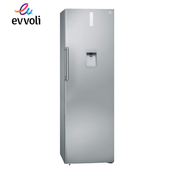 REFRIGERATEUR EVVOLI VERTICAL 1PORTE 8TIROIRS 390LITRES AVEC FONTAINE NOFROST GRIS EVRFMU390LS