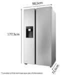REFRIGERATEUR HAIER SIDE BY SIDE 2PORTES DISTRIBUTEUR GLACON GRIS HSW59FEIMM