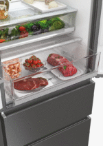 REFRIGERATEUR HAIER SIDE BY SIDE 4PORTERS 477LITRES AVEC FONTAINE GRIS HFW7720EWMP