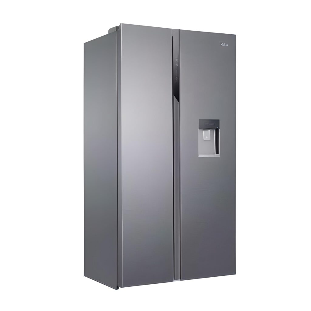 REFRIGERATEUR HAIER SIDE BY SIDE AVEC DISTRIBUTEUR DEAU GRIS HSR3918EWPG